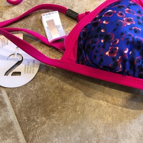 🆕 Lole reversible triangle bikini top chevron purple pink - Picture 9 of 11